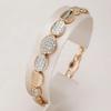 Golden Oval Link Zircon Bracelet for Women Personality Blingling Accessories Luxury Costume Jewelry