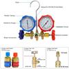 AC Manifold Gauge Set for R134a R410A R22 3 Way Antishock Gauges Hoses Couplers Adapter Puncturing Can Tap Freon Recharge Kit