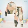 Kids Abstract Geometric Printed Hooded Long Sleeve Sweatshirt And Cuffed Pants Two Piece Set