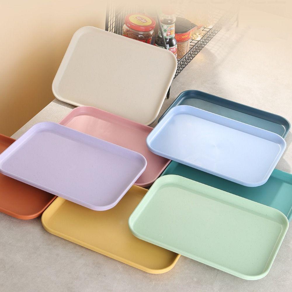 Multiple Colors Tray Plastic Food Bread Pan Nordic Storage Tray  Kitchen Supplies