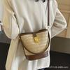 Korean Ins Casual Woven Straw Bag 2025 New Lazy Wind Vacation Fashion Portable Messenger Bucket Bag
