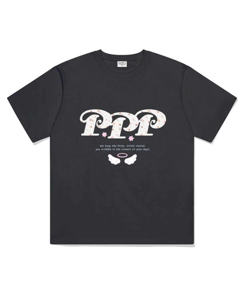 PAGESIISII Ppp Flower Logo Print Short Sleeve T-Shirt [4 Colors]
