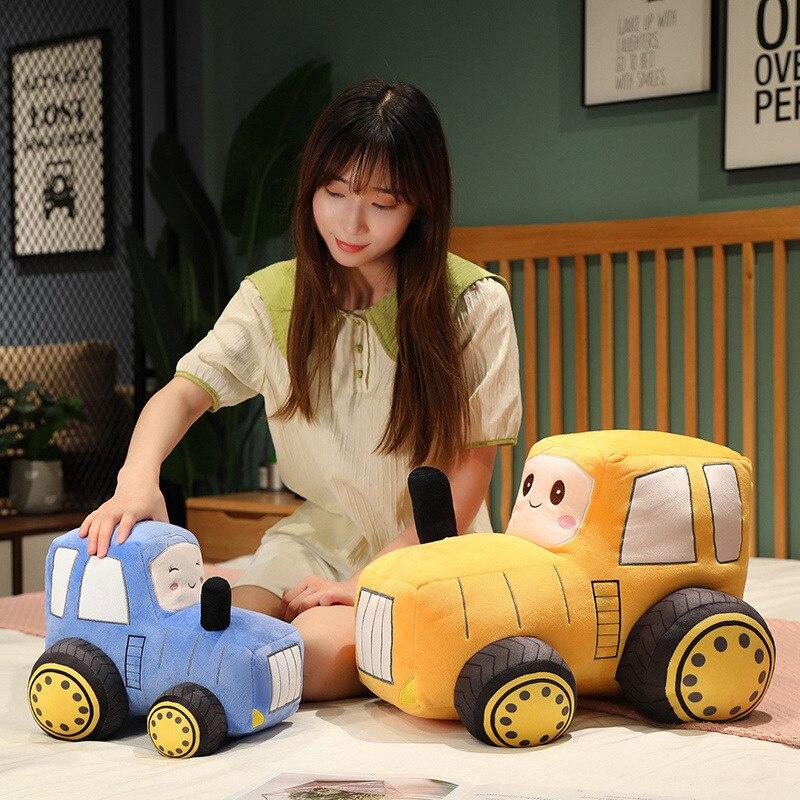 Kawaii Трактор Peluche Игрушки Прекрасный Моделирование Автомобиля Плюшевые Куклы Мягкая Мультяшная Подушка Трактора Мальчиков Креативный Подарок На День Рождения