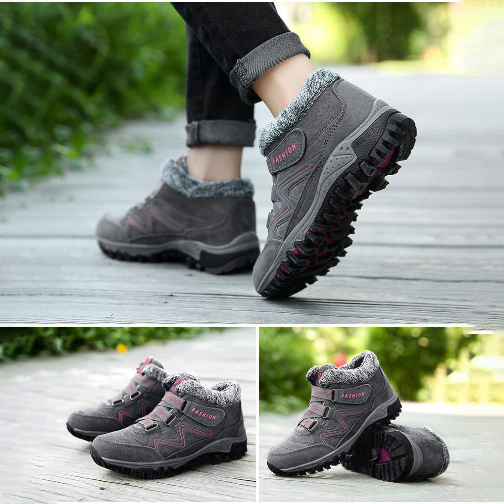 Женские зимние ботинки Plus Couple Snow Boots Casual Zamme на шнуровке, теплые, среднего размера, хлопковые, большие, противоскользящие