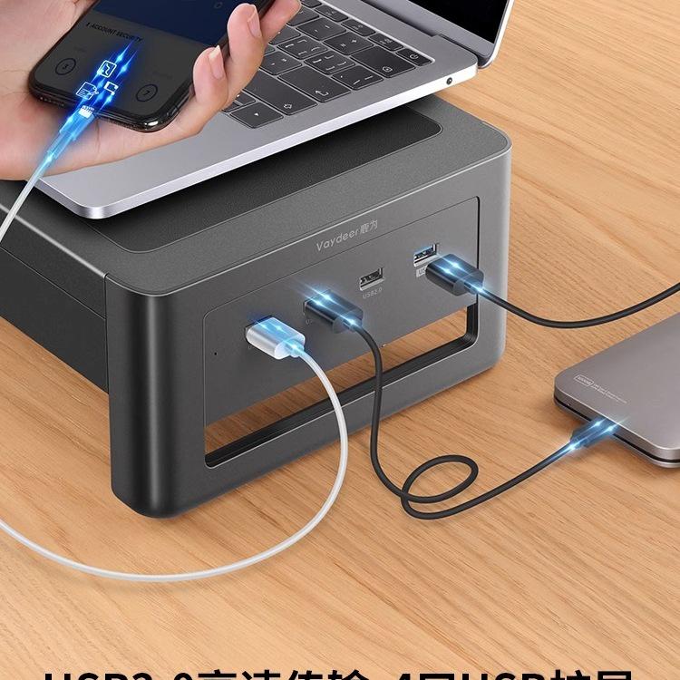 RGB подставка для компьютерного монитора с USB-портами и местом для хранения