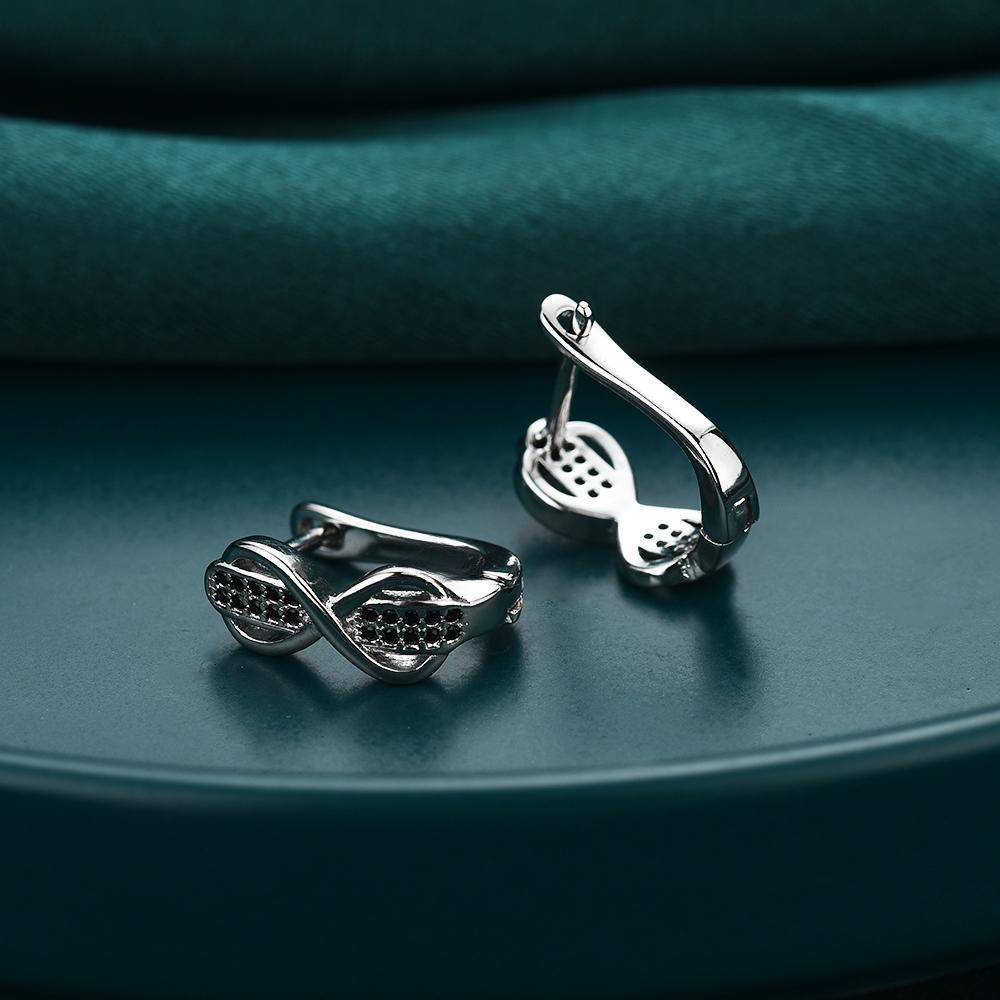 Black Awn Серьги-кольца Black Stone Infinity Lucky Bow