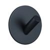 Adhesive Hook No Punching Round Stainless Steel Sticky Shower Hook for Bathroom Kitchen Black