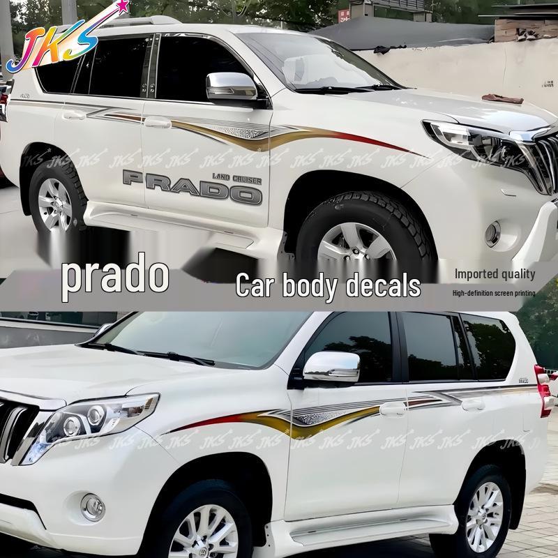 Персонализированные цветные полосы для Toyota Prado 2010-2023: Наклейки на кузов автомобиля и модифицированные стикеры