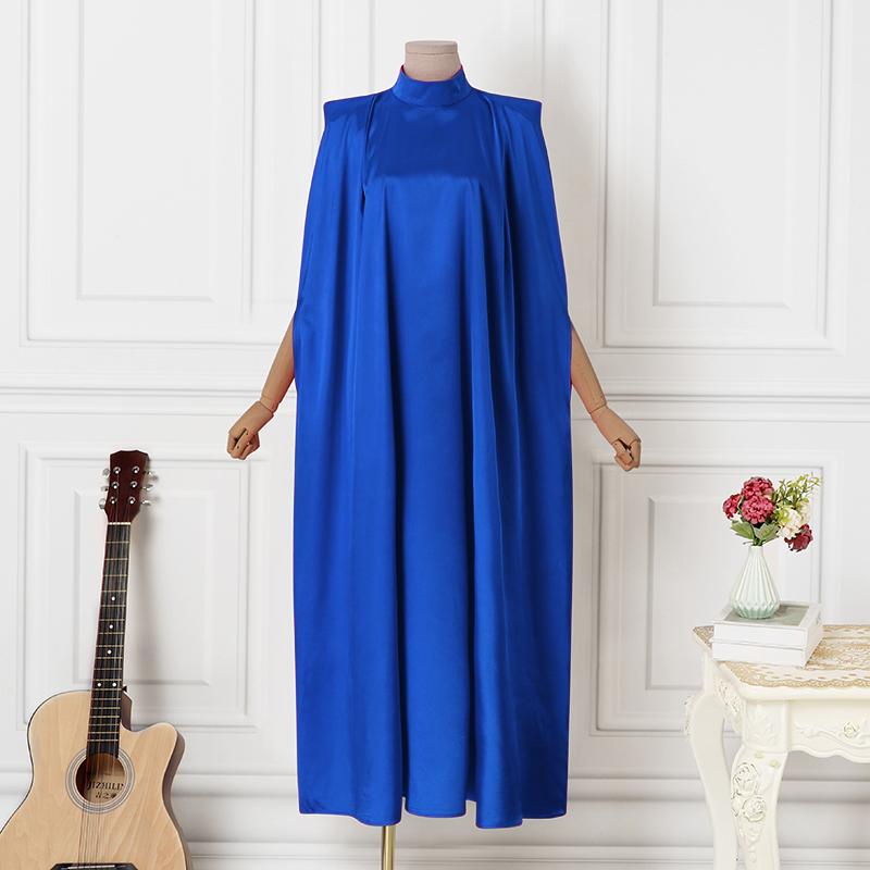 VONDA Spring Women O Line High Collar Loose Long Party Dress