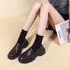 2024 New Fashion Solid Color Versatile Women's College Style Round Toe Thick Sole Shoes Versatile British Style Leather Shoes