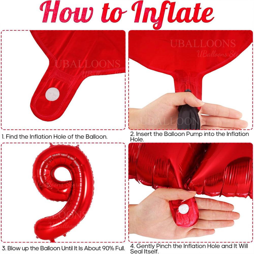 Red Number Birthday Balloons 16Inch 40Inch Large Red Number Foil Balloons for Birthday Anniversary Christmas Party Decor Favor