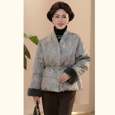 Женское зимнее пальто Jianhu в новом китайском стиле с наполнителем из белого утиного пуха