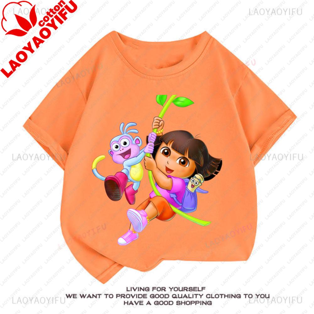 New Arrival Dora The Explorers T Shirt Unique Novelty Fashion Graphic T Shirts Cotton Vintage Printed Shirt Camisa Unisex Clothes