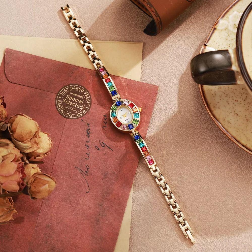 Bracelet Type Quartz Wristwatches Colorful Round Quartz Watch Women's Wrist Watch  Female