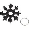 Multifunctional Keychain - SHOP-STORY - SNOWFLAKE BLACK - Stainless Steel - 18 Accessories - 65g