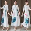 Chinese Style Dress Lace-up Five-point Sleeve Modified Dress