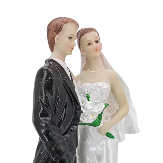 Статуэтка пары Свадебный торт Топпер Смола Фигурка невесты и жениха Настольное украшение для Дня святого Валентина Юбилейная декорация