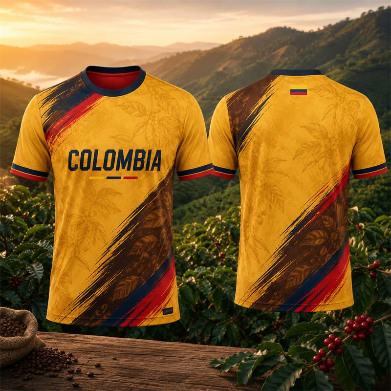 ZEEMIN Fashion Colombia Flag Graphic Football Jersey Summer Trendy 3D Printed Sports T Shirts