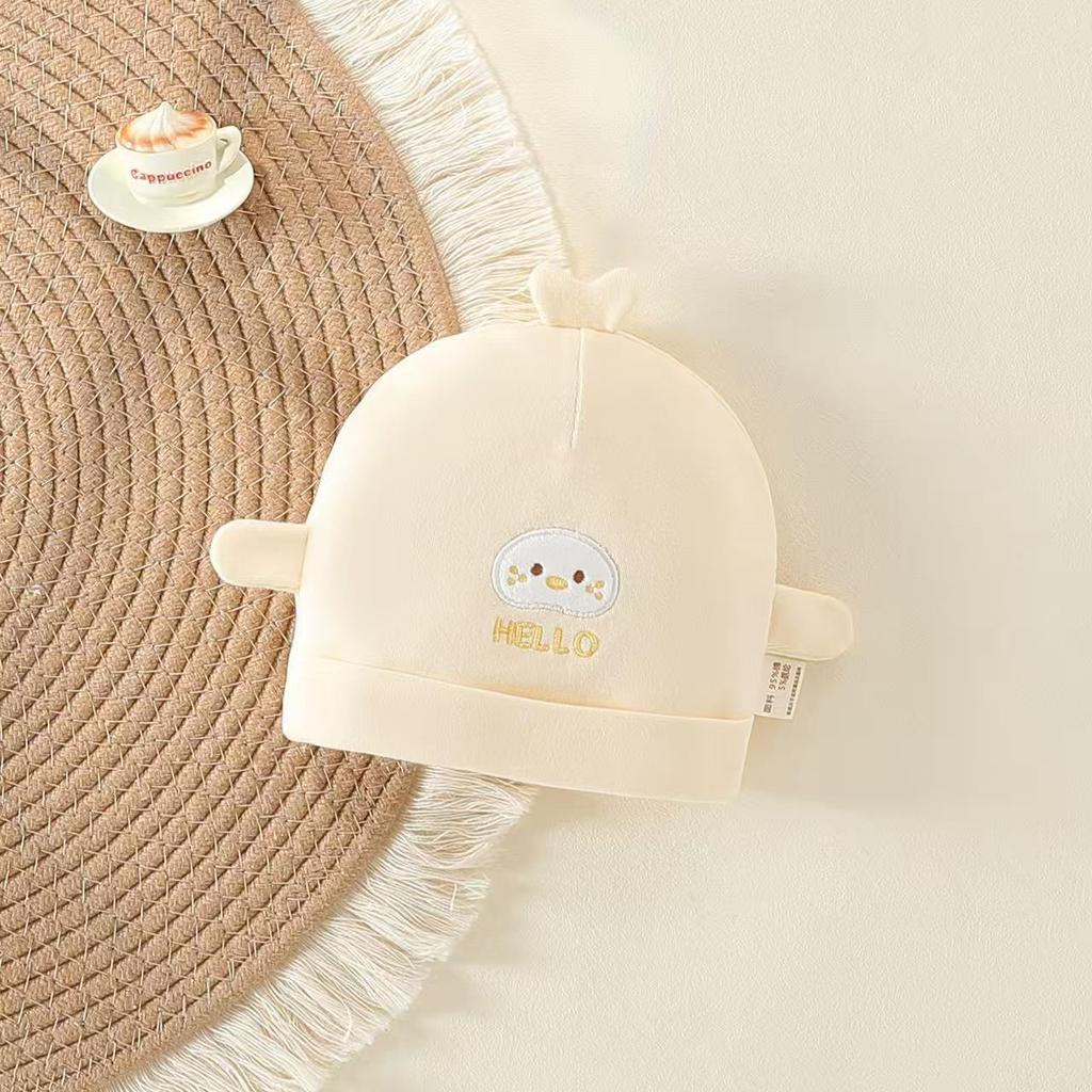 Pure Cotton Double Layer Newborn Hat for 0-3 Months, Suitable for Autumn/Winter