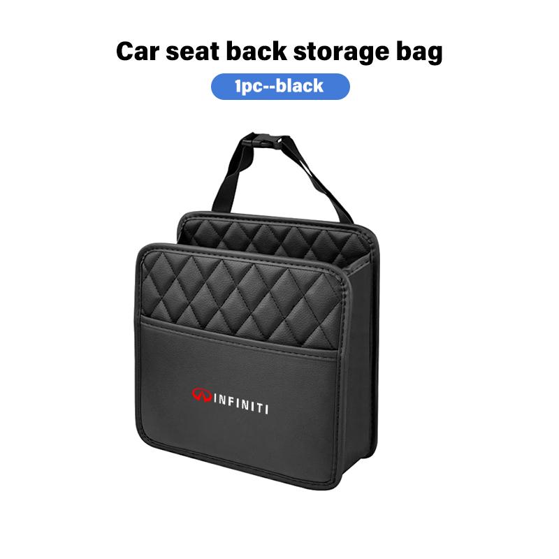 For Infiniti Car Seat Back Storage Bag Phone Organizer Bags Trash Can FX35 QX60 QX70 QX80 QX50 QX30 Q70L Q60 Q50 Q60S Q30 VV111