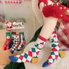 Рождественские носки, Красные носки, Женские хлопковые носки до середины икры, Весенне-осенние новогодние подарки для пары до середины икры, Осенне-зимние хлопковые носки