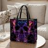 Neon Skull Pattern Tote Bag Fashion Large Capacity Daily Use Shoulder Handbag for Street Casual Outings