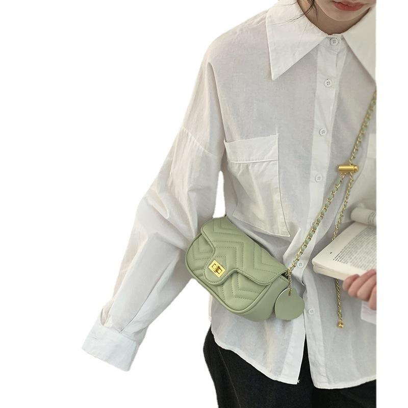 Small Fragrance Style Women's Bag Summer New Style Small Fresh Green Diamond Chain Bag Trendy and Versatile Small Square Bag Women