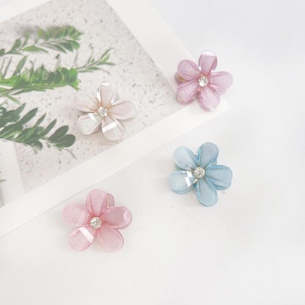 2 шт., маленькие коготки для волос из сплава с кристаллами и цветами для женщин, девушек, заколки для макияжа, аксессуары для волос, головной убор в виде краба