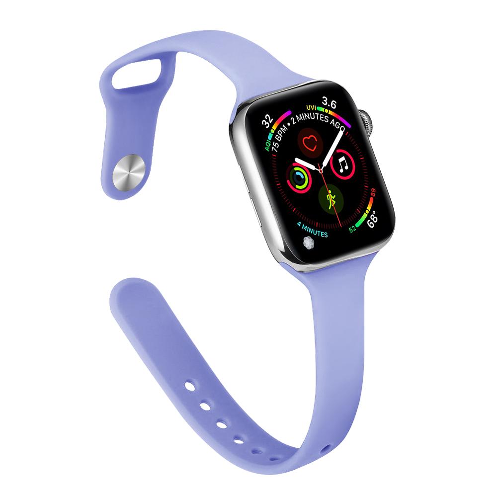Ремешок для Apple Watch Band 40 мм, 44 мм, 45 мм, 41 мм, 38 мм, 42 мм, спортивный тонкий силиконовый браслет correa iWatch Series 8 Ultra 2 SE 7 6 3 9