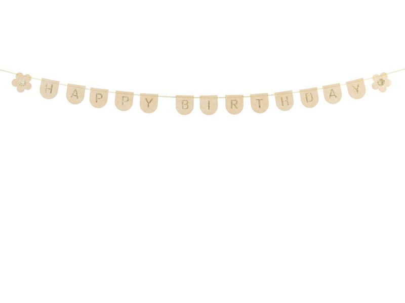 Baner Filcowy Happy Birthday Girl, Różowy, 3M