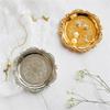 Round Cake Tray Golden Silver Jewelry Storage Tray Luxury Dinner Serving Tray  Tea Cup Holder