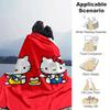 1pc. Hello Kitty Plush Blanket - Cute Cartoon Design for Home, Office, Outdoor Use, Gift Idea, Suitable for Al