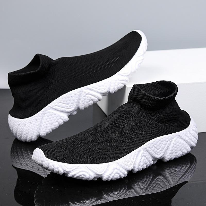 Socks and shoes men's autumn men's versatile casual sports shoes fly-woven mesh breathable lazy shoes