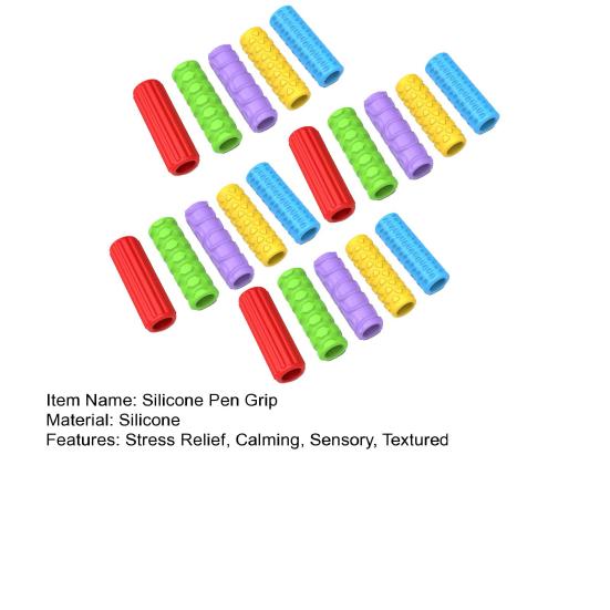 Текстурированная силиконовая накладка на ручку, сенсорные фиджет-игрушки для детей, студентов, взрослых, многоразовый инструмент для письма для снятия стресса и тревоги