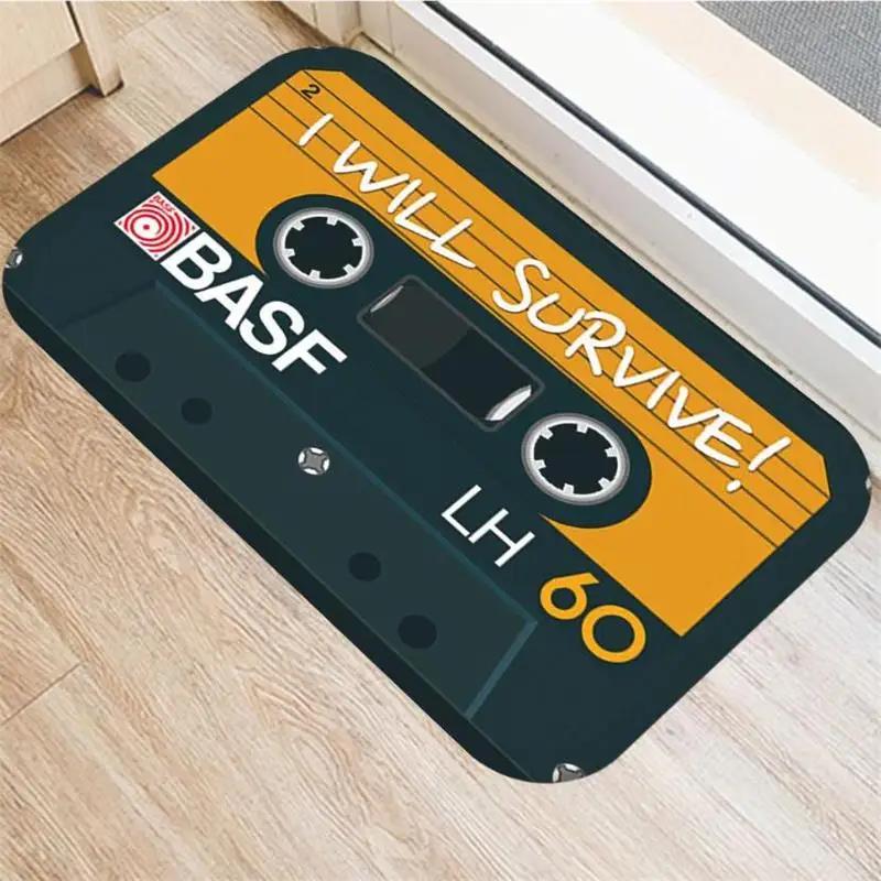 3D Cassette Music Tape Door Mat Home Carpet Non-slip Retro  Bathroom Toilet Kitchen Floor Mats Living Room Entrance Decor Rugs