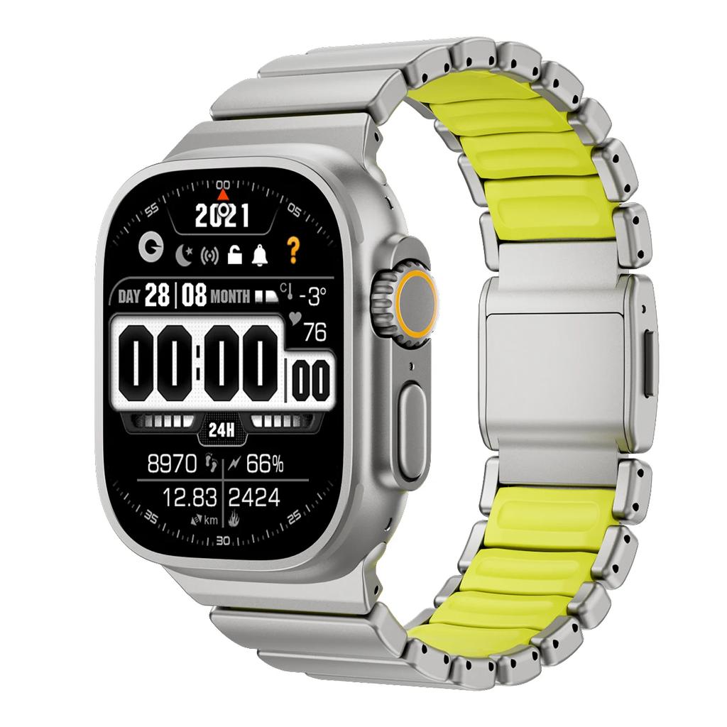 Ремешок из нержавеющей стали для Apple Watch Ultra 3 49 мм 45 мм 42 мм 44 мм 46 мм Роскошный металлический магнитный браслет для Iwatch Series11 10 987 SE