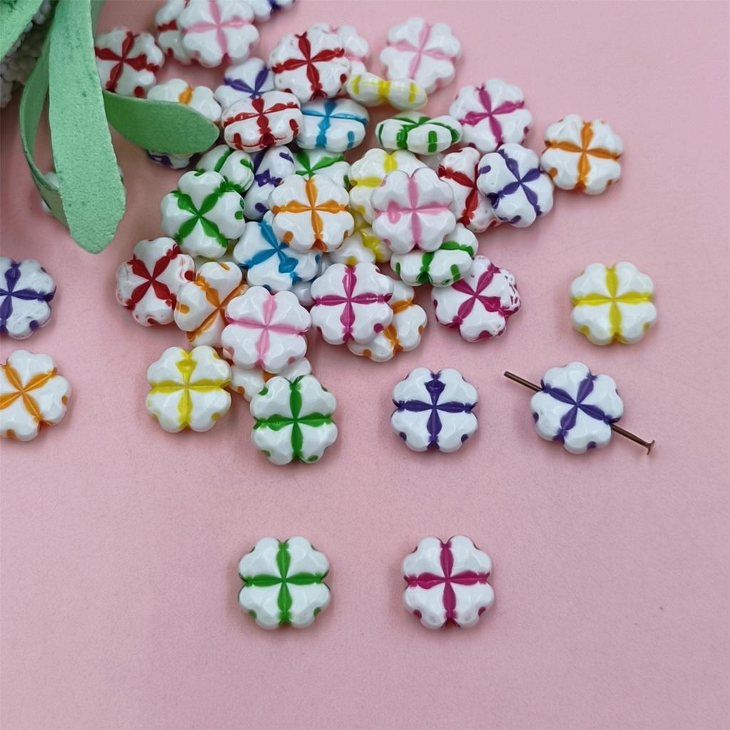 100pcs Acrylic Flowers Rose Alphabet Round Beads Butterfly Beads DIY Beaded Material Handmade Necklace Bracelet Jewelry Accessories