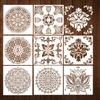 8 Sheets/set, Large, Mandala Painting Template, Wall and Floor Decoration, Washable, Reusable, Home Decoration Accessories