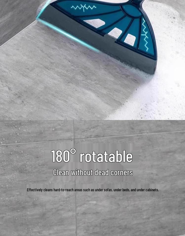 Multi-Purpose Retractable Silicone Broom and Floor Scraper for Indoor Cleaning