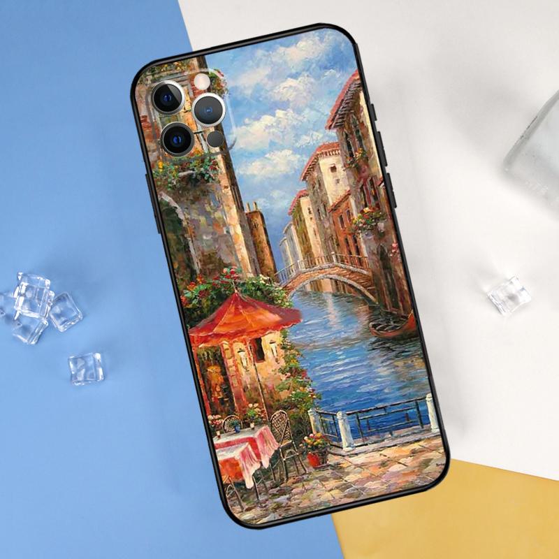 Путешествие Италия Улица Венеция Чехол для телефона Для iPhone 16 Pro Max 16e 12 13 Mini 11 14 15 Pro Max XR 15 16 Plus Защитный корпус