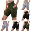 Women's Solid Color Pocket Sports High Waist Yoga Shorts Casual Sports Quick Dry Shorts
