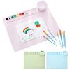Silicone Craft Mat with Collapsible Cup Non-Stick Surface Easy Maintenance Portable DIY Folding Painting Mat Silicone Pad