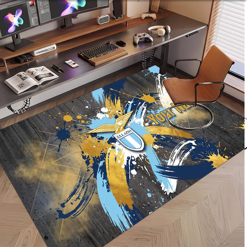 Personalized Crystal Velvet Carpet Lazio FC Pattern Non Slip Floor Rug