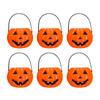 6PCS Set 6cm Size Halloween Pumpkin Jar With Lid Mini Basket Pumpkin Bucket Triangular Eyes Trick Or Treat Buckets Candy Holder
