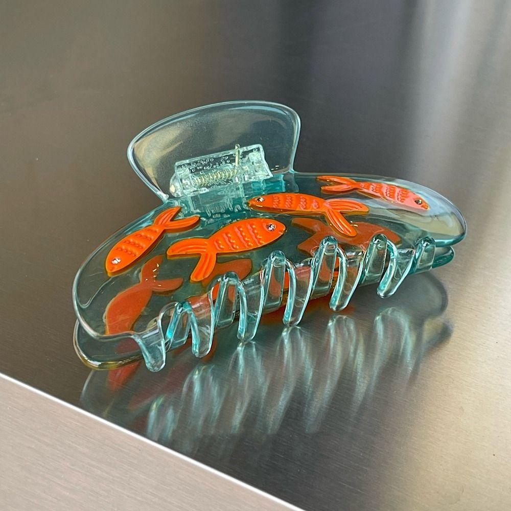 Acetic Acid Women Hair Clip Goldfish Jar Headdress Cute Acetate Shark Clip  Girls