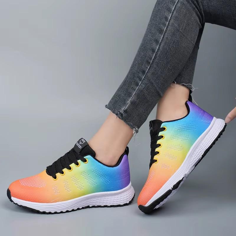 Women'S New Breathable Mesh Shoes Comfortable Lightweight Breathable Anti Slip Suitable Walking Training Cycling Sports Shoes