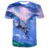 Round Neck Short Sleeve Streetwear Fly Dragon 3D T-shirt Men Women Printed Top Casual Couples Punk T Shirts