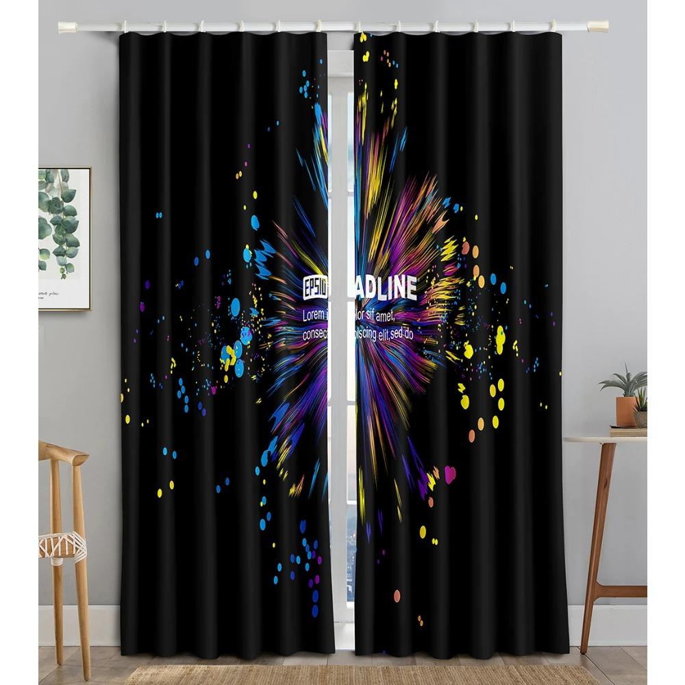 Technology Particle Vortex Light Filtering Line Blackout Window Panel Curtain Living Room Room Bedroom Bathroom Kicthen Door Cupboard Decor Hooks