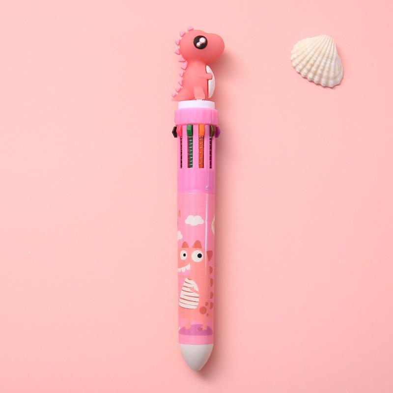 10 цветов шариковая ручка милый единорог мультфильм динозавр цвет выдвижная ручка многоцветная в 1