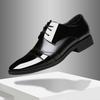 Inner Height Increase Business Dress Leather Shoes Men's Genuine Leather Korean Version Pointed Bright Leather Wedding Shoes Wenzhou Men's Shoes